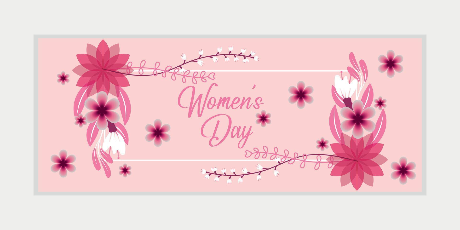 8 marzo, De las mujeres día saludo tarjeta y contento De las mujeres día bandera diseño, cartel, tarjeta, y póster diseño modelo con texto inscripción y estándar color, internacional De las mujeres día celebracion, vector