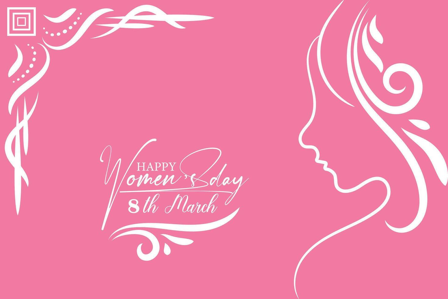 8 March, women's Day greeting card and Happy Women's Day banner design, placard, card, and poster design template with text inscription and standard color,  International Women's Day celebration, vector