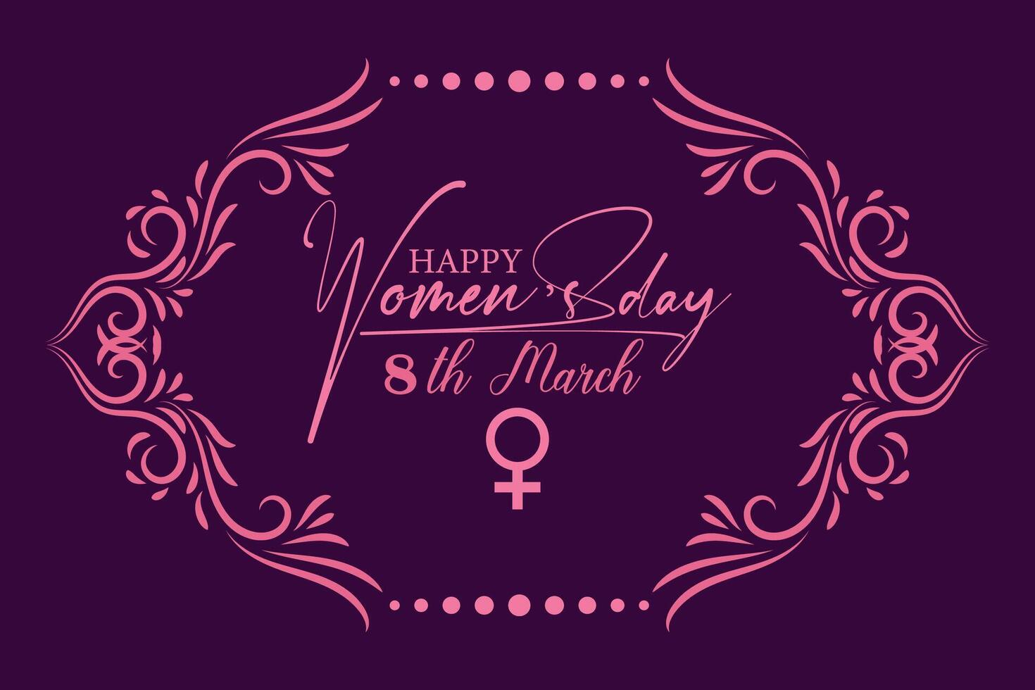 8 March, women's Day greeting card and Happy Women's Day banner design, placard, card, and poster design template with text inscription and standard color,  International Women's Day celebration, vector