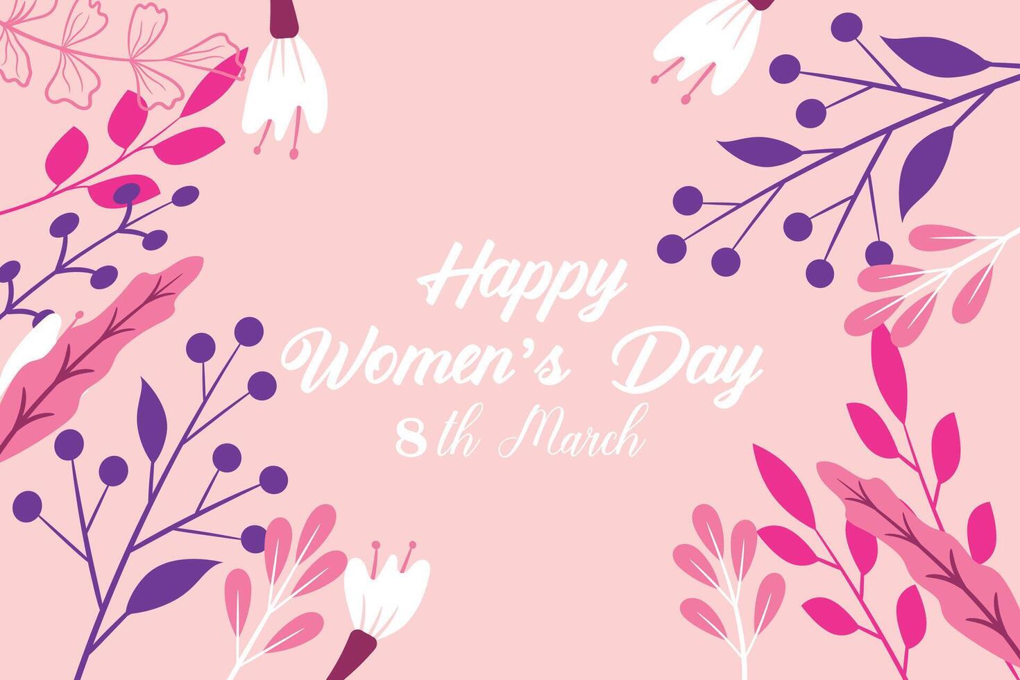 8 March, women's Day greeting card and Happy Women's Day banner design, placard, card, and poster design template with text inscription and standard color,  International Women's Day celebration, vector