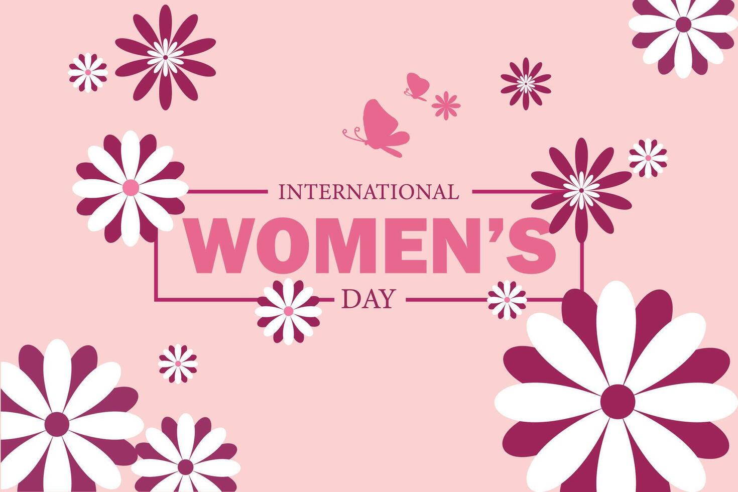 8 March, women's Day greeting card and Happy Women's Day banner design, placard, card, and poster design template with text inscription and standard color,  International Women's Day celebration, vector