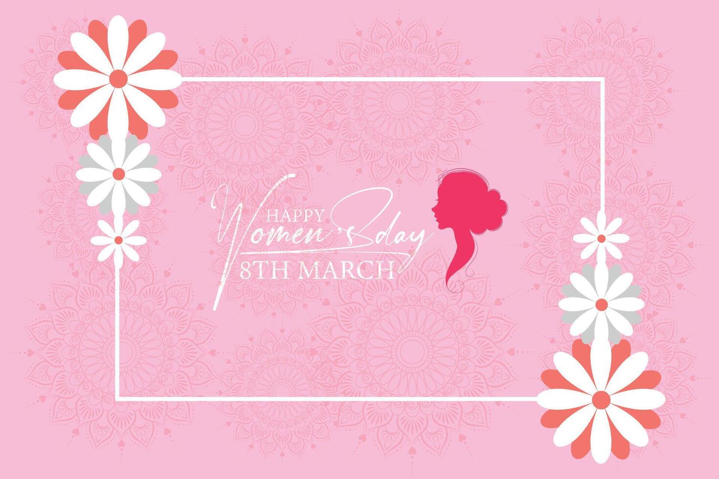 8 March, women's Day greeting card and Happy Women's Day banner design, placard, card, and poster design template with text inscription and standard color,  International Women's Day celebration, vector