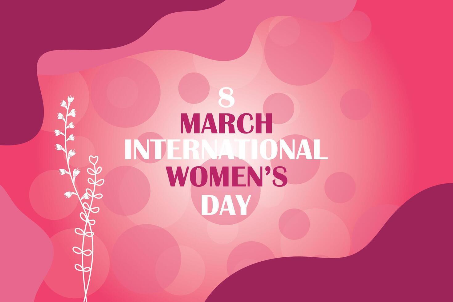 8 March, women's Day greeting card and Happy Women's Day banner design, placard, card, and poster design template with text inscription and standard color,  International Women's Day celebration, vector