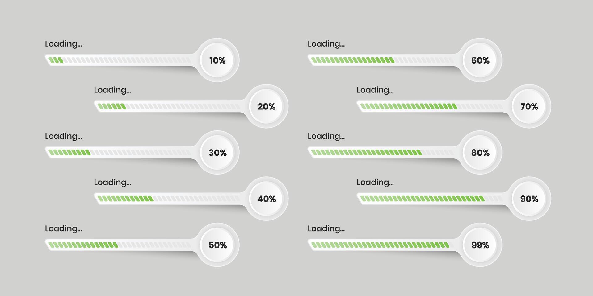 Simple progress bar or loading timer for web and mobile ui design vector