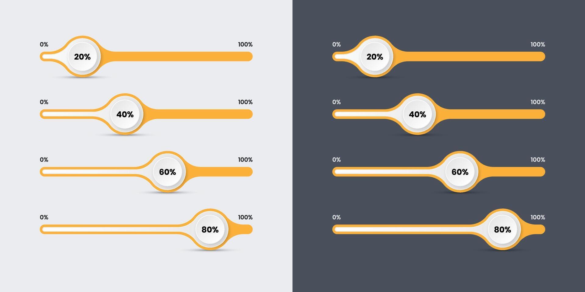 limpiar minimalista Progreso bar con porcentaje para móvil y web interfaz vector