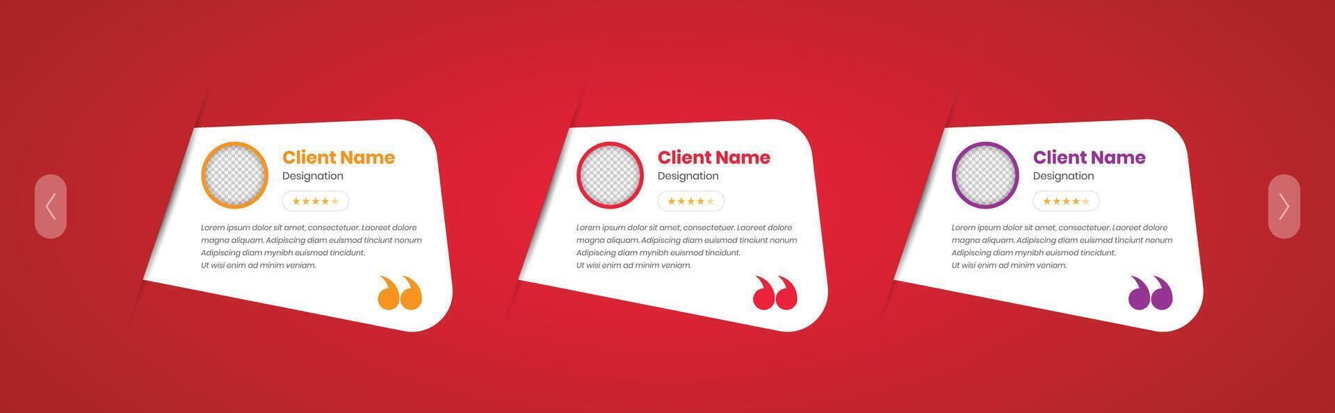 Modern abstract designed client feedback template with shadow cut effects vector