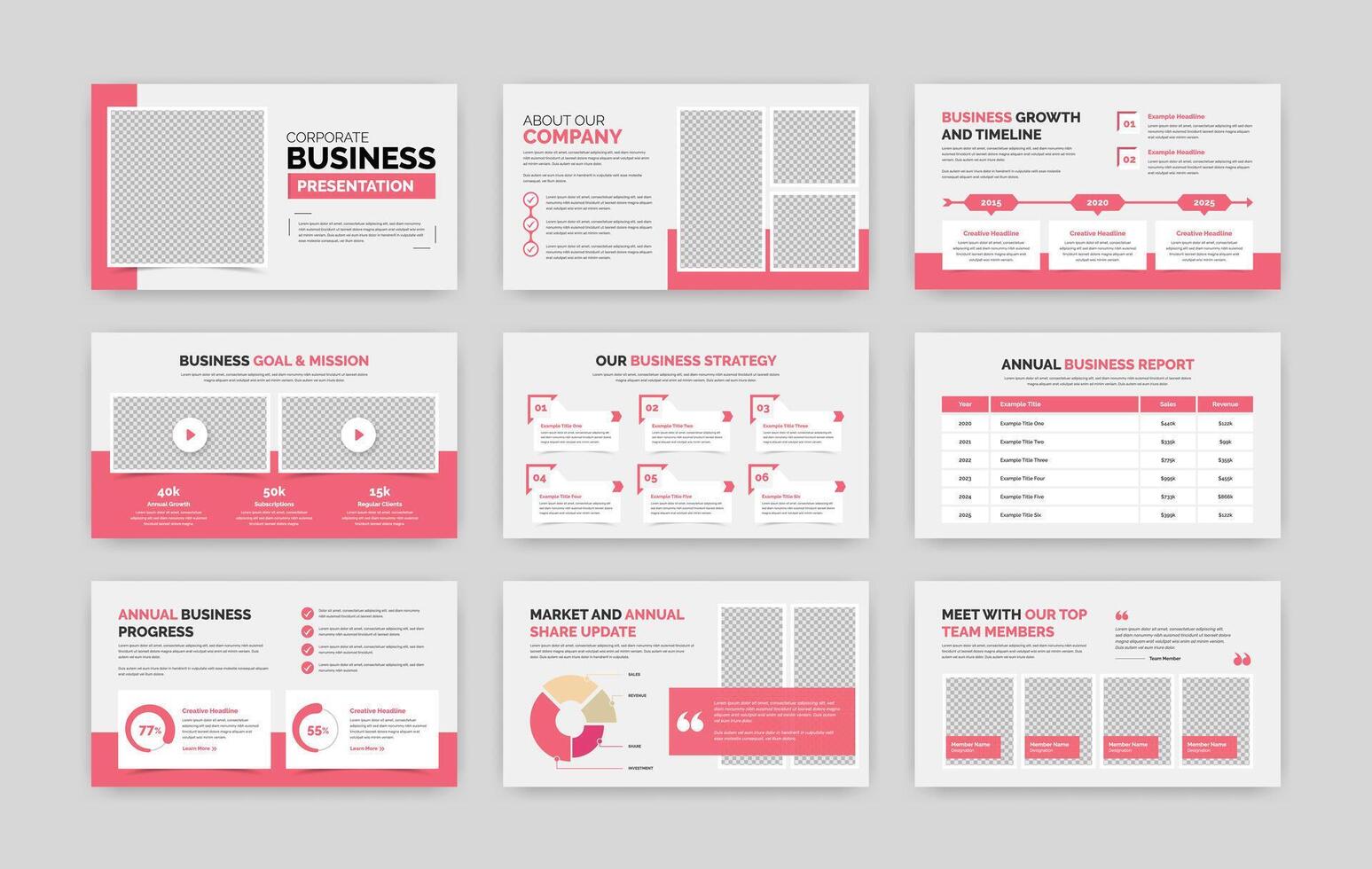 Professional multipurpose business presentation slider layout design with step and data overview infographic vector