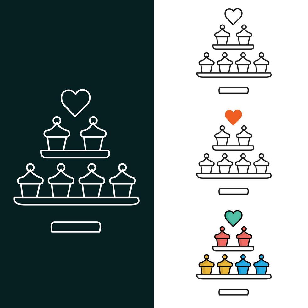 Cupcake Stand Icon vector