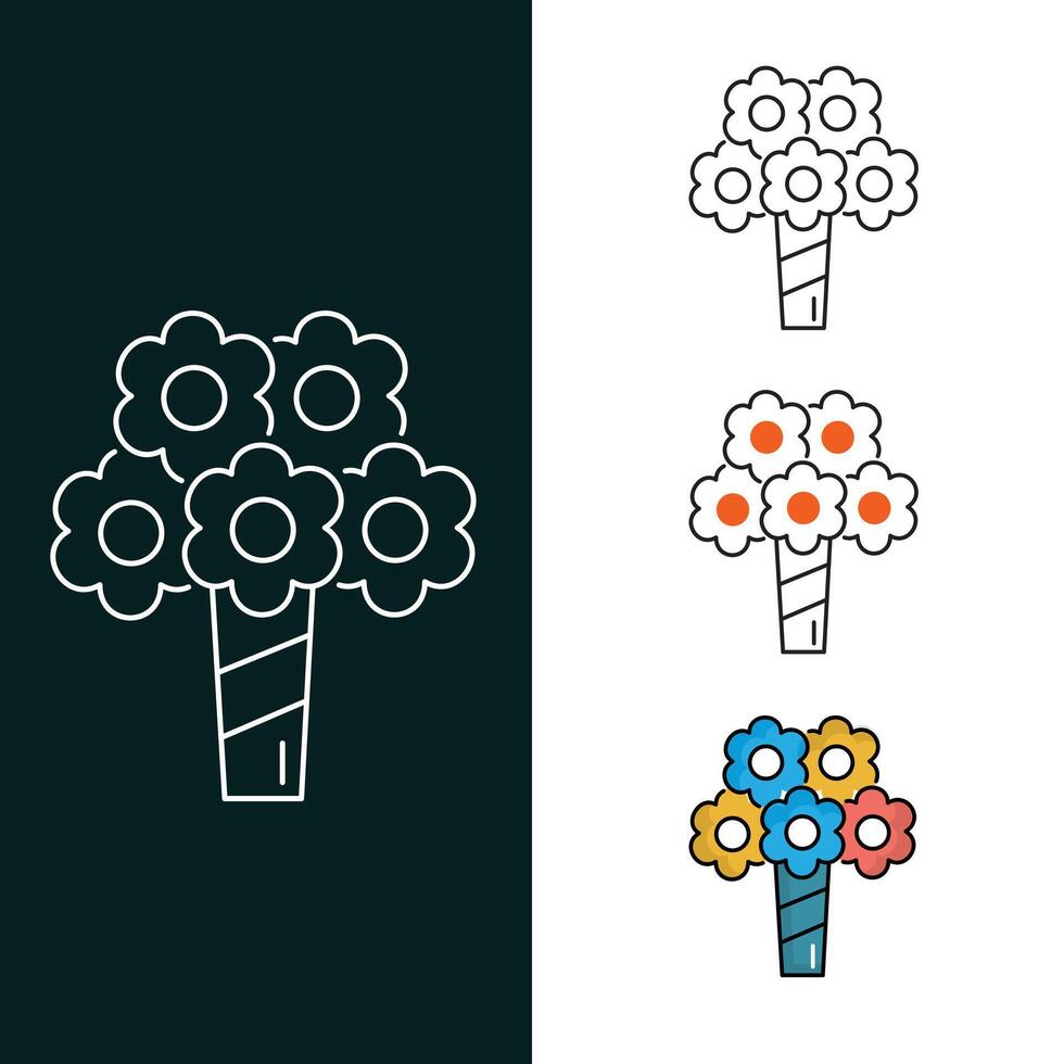 Bouquet Vector Icon Design