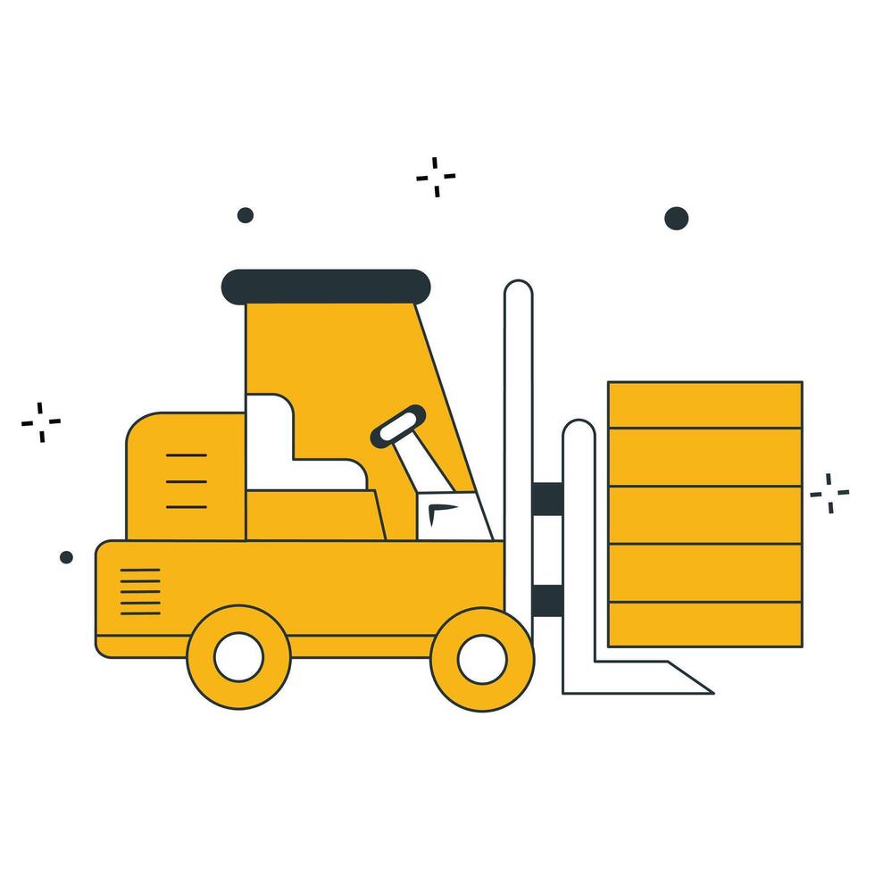Forklift Cargo LIft Vector Illustration Icon Design