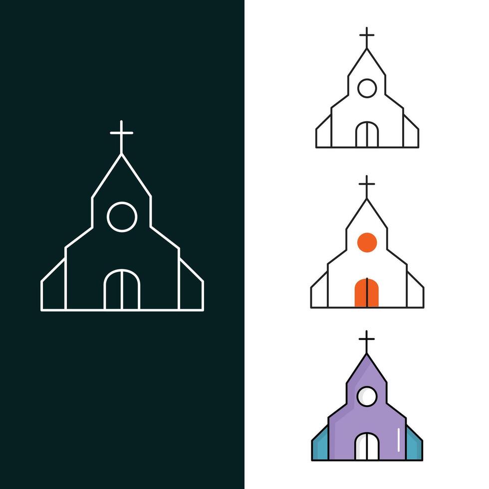 diseño de icono de vector de iglesia