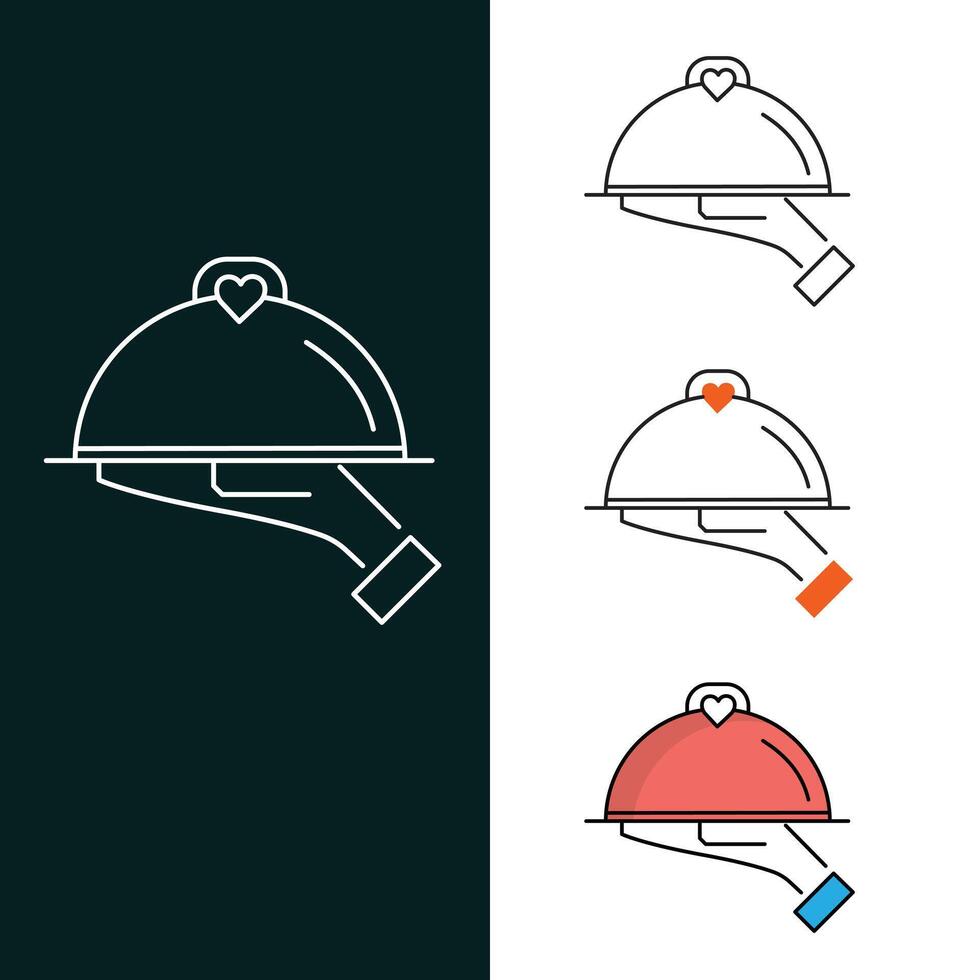 cena servido icono vector