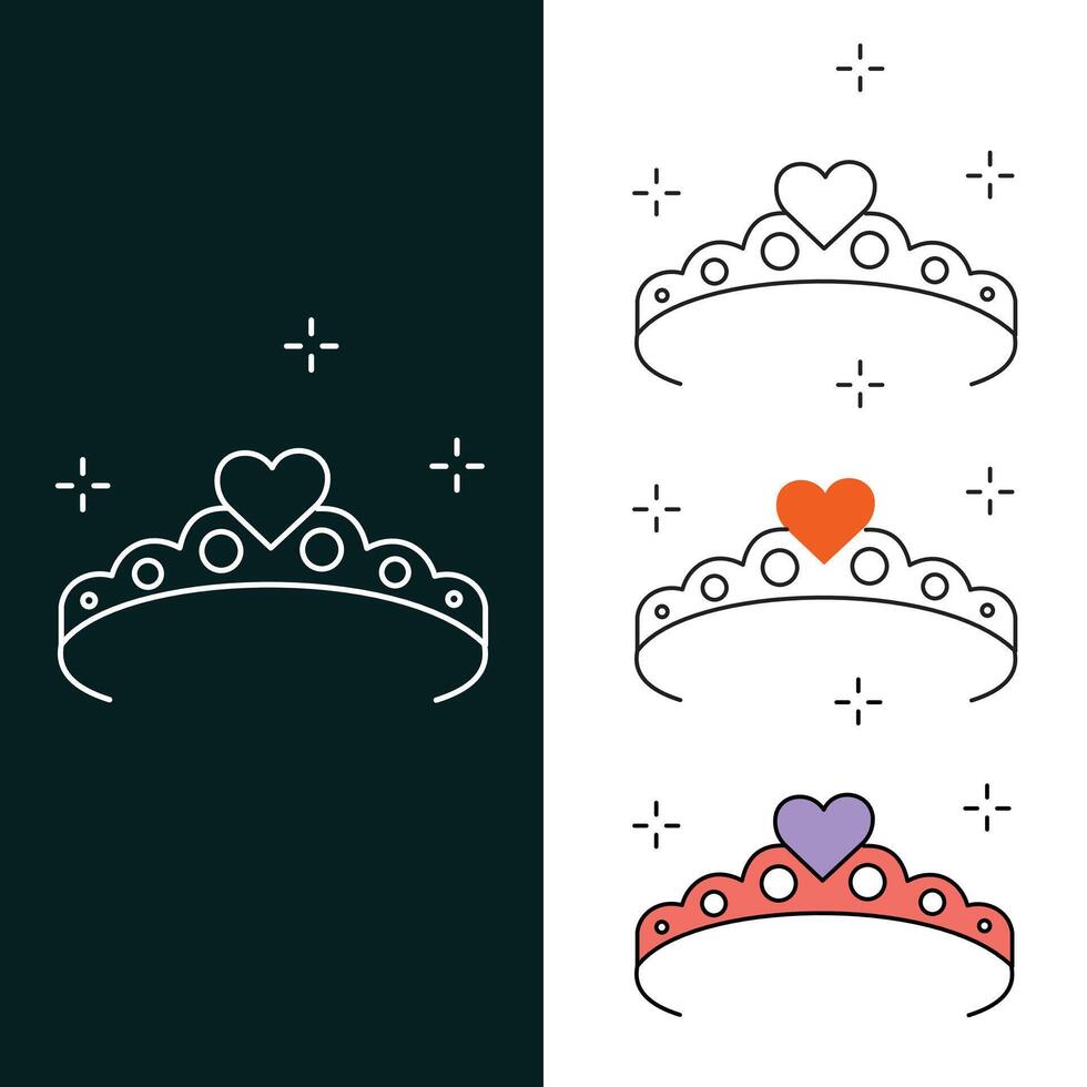 tiara vector ilustración icono diseño