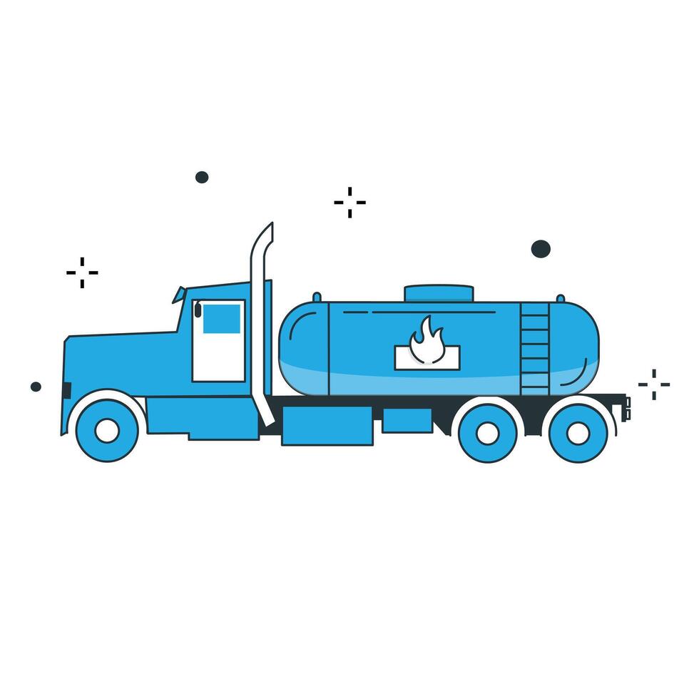 Propane Tanker Truck Vector Illustration Icon Design