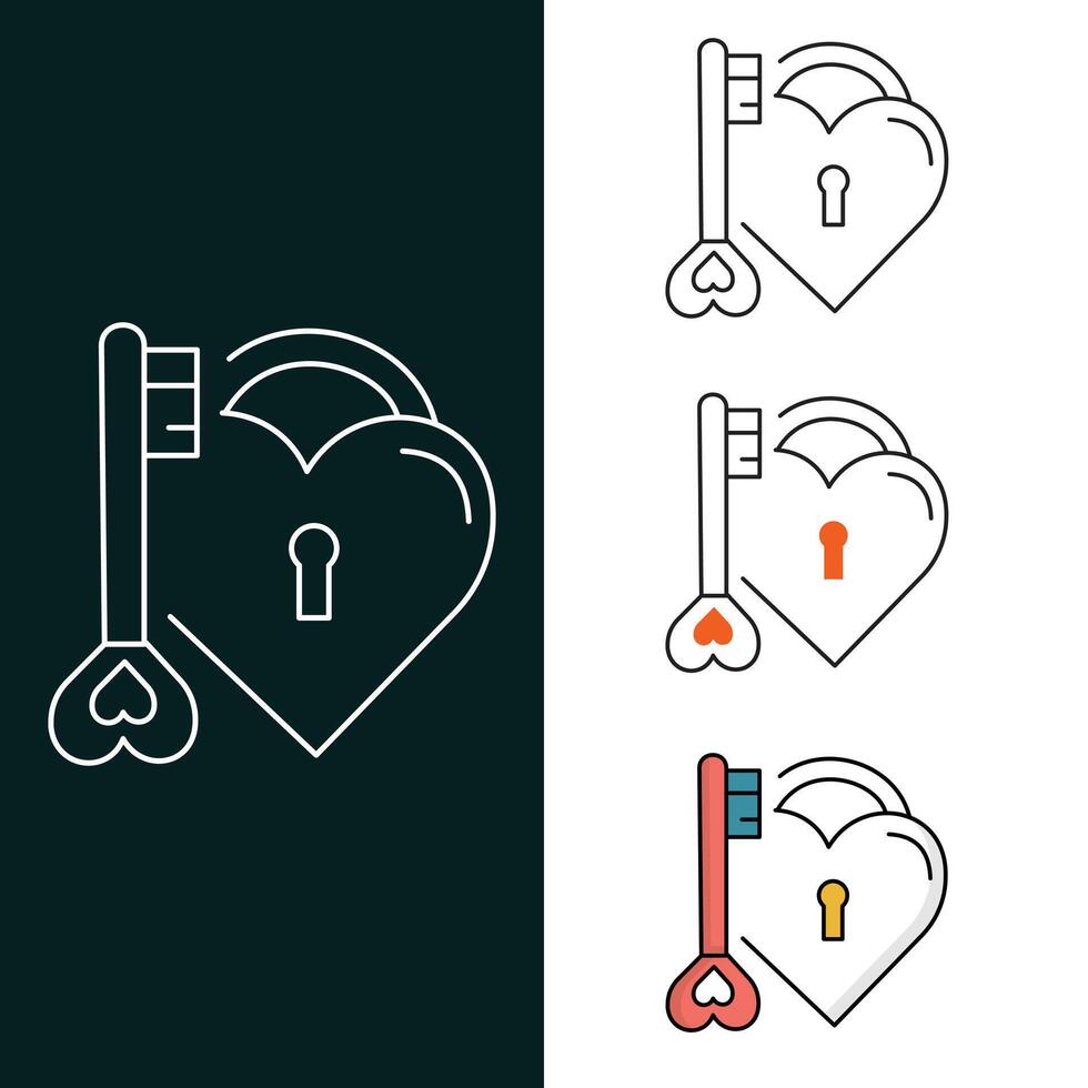 Heart Lock Vector Illustration Icon Design