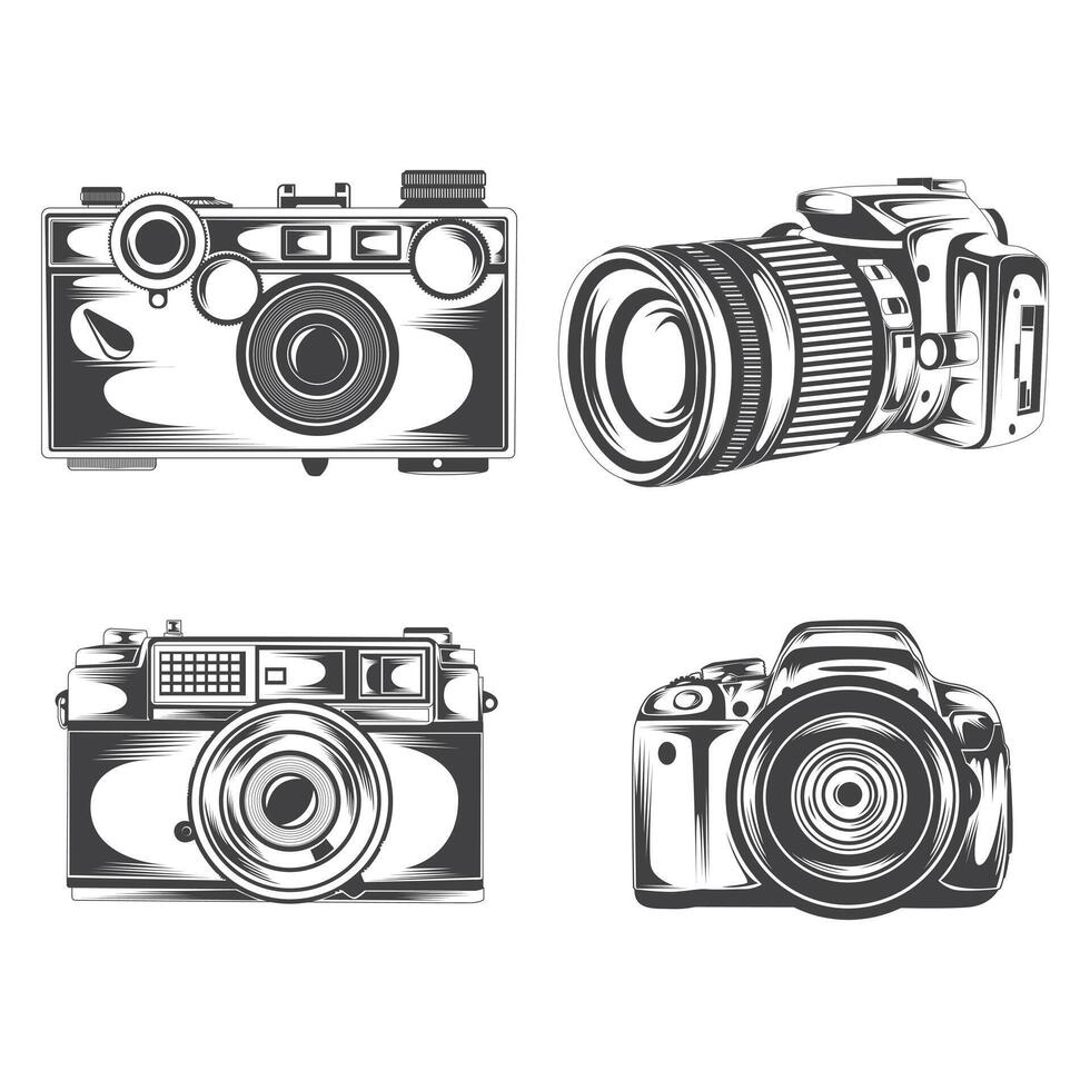 Camera Sets retro Stock Vector