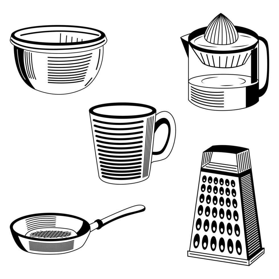 Kitchen equipments Set Stock Vector