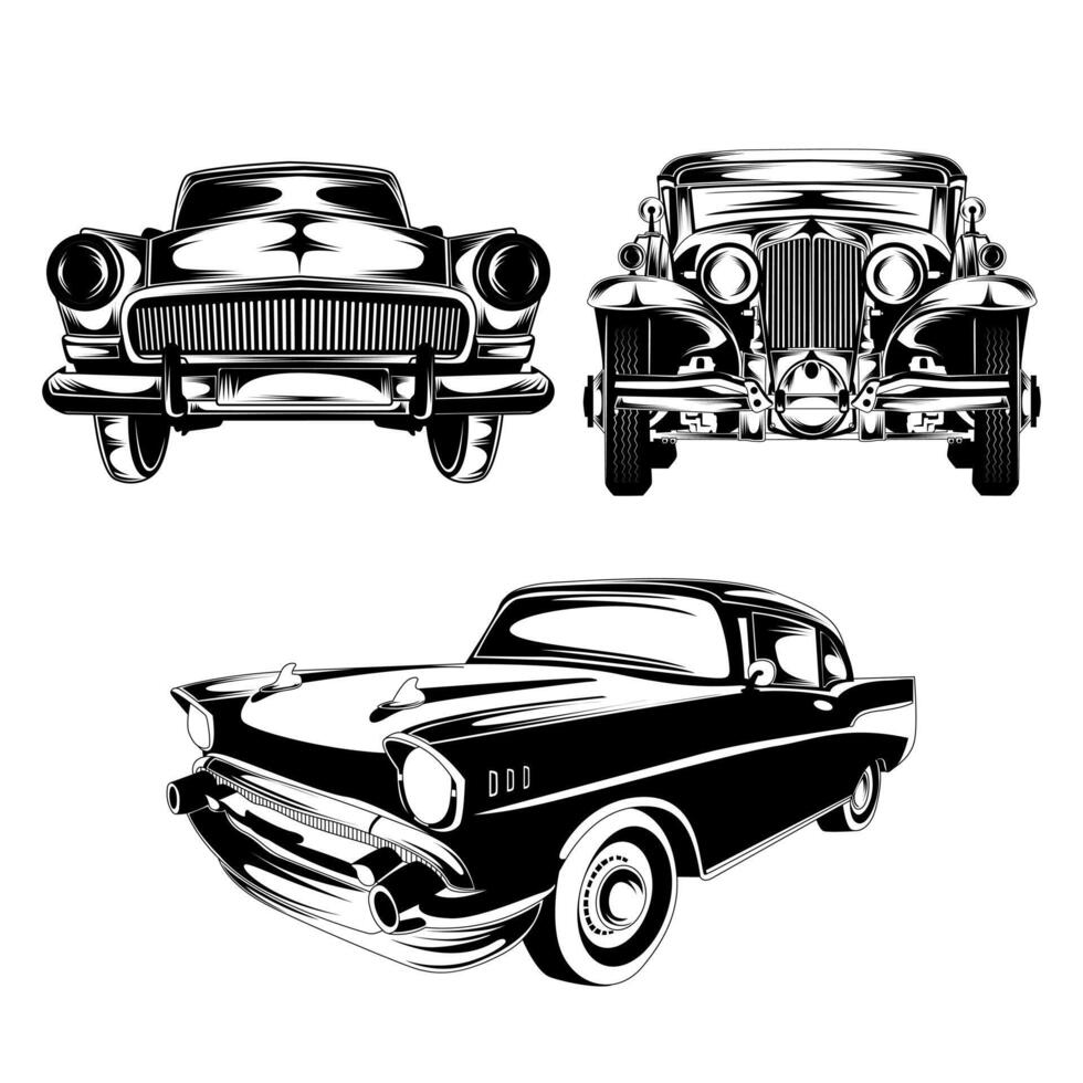 Classic car Set Stock Vector