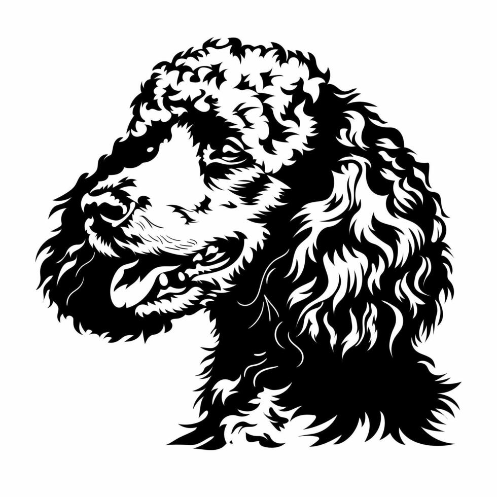 Poodle Dog Black and white Stock Vector