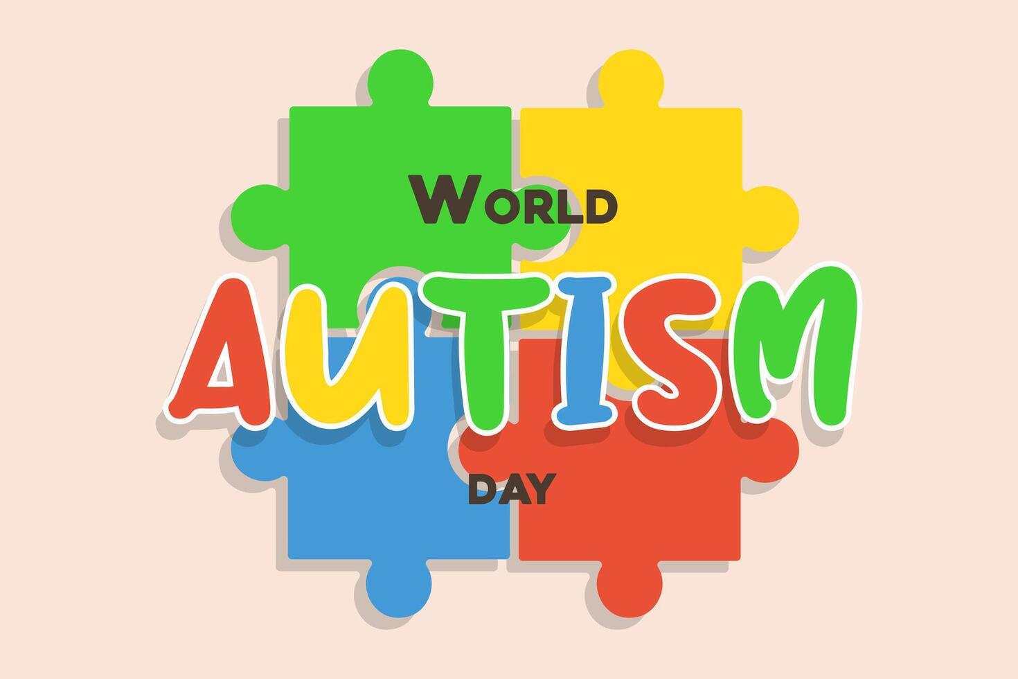 World autism awareness day. Colorful puzzle vector design sign. Symbol of autism. Medical flat illustration. Health care