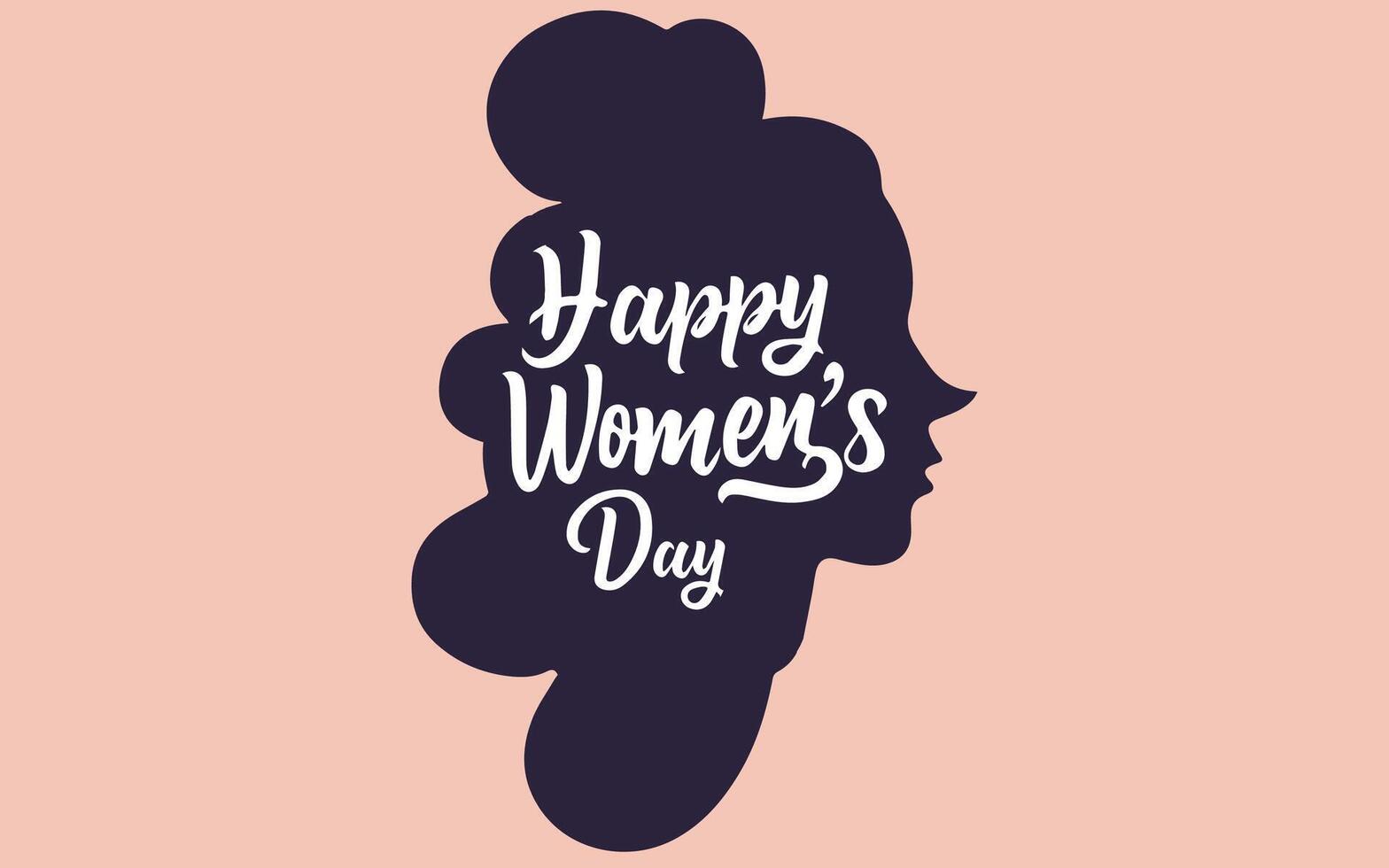 Women Day poster with silhouettes of women faces in paper cut and illustration vector