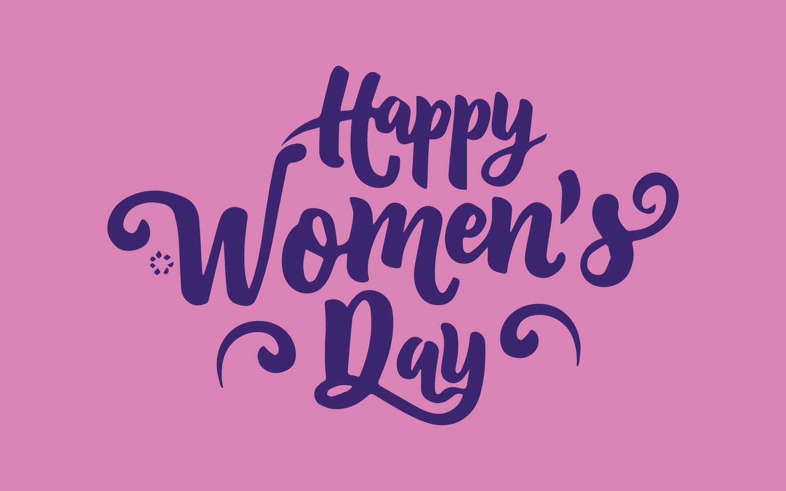 Happy women's day greeting calligraphy elegant text template. International women's day concept design. vector