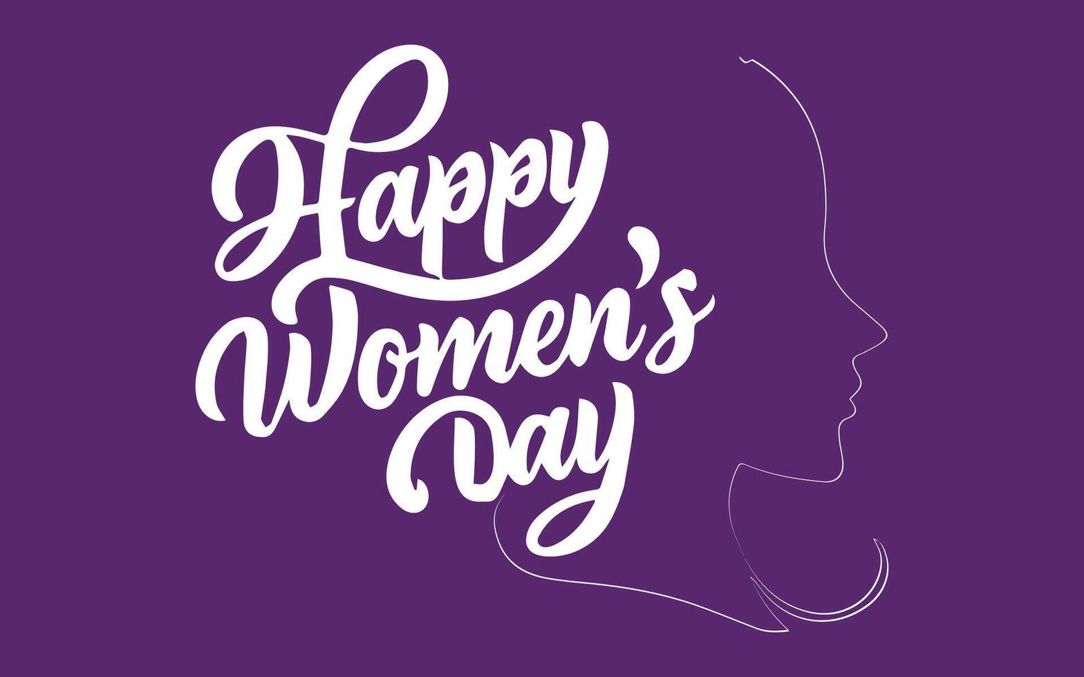 Happy Women's Day handwritten text. Holiday calligraphic text for use in greeting card, banner, poster, postcard. Women's Day, hand lettering design. vector