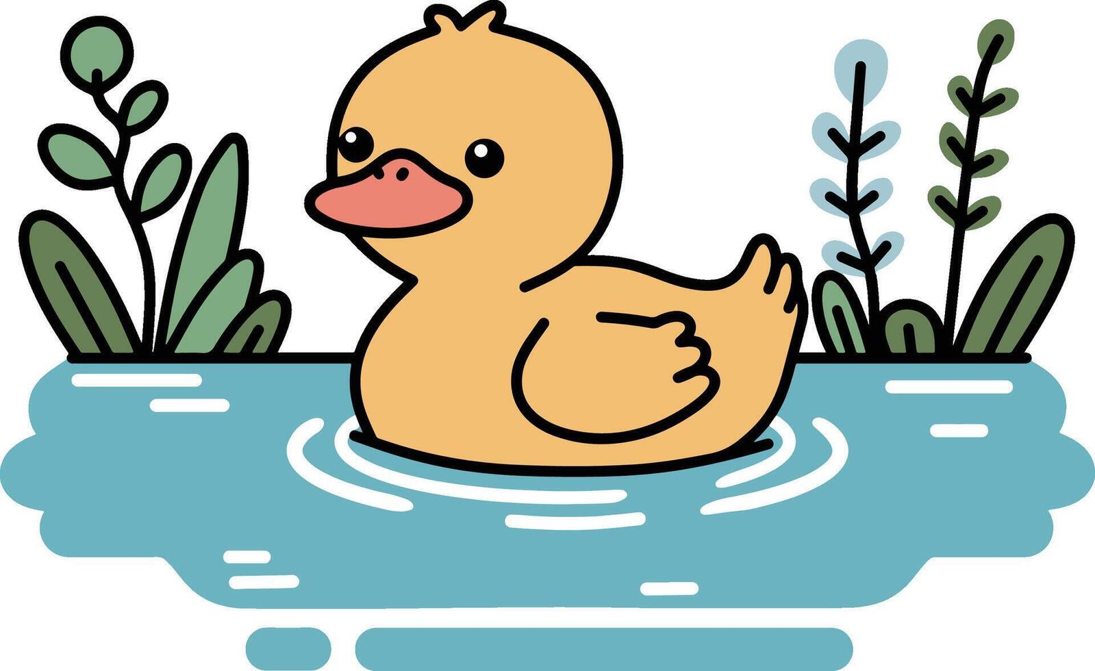 pequeño Pato dibujos animados vector