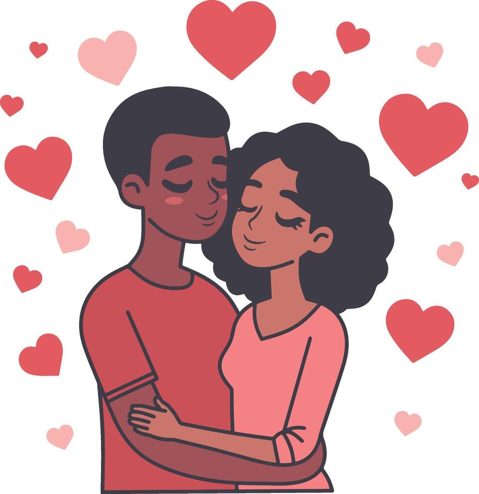 Happy valentine couple illustration vector