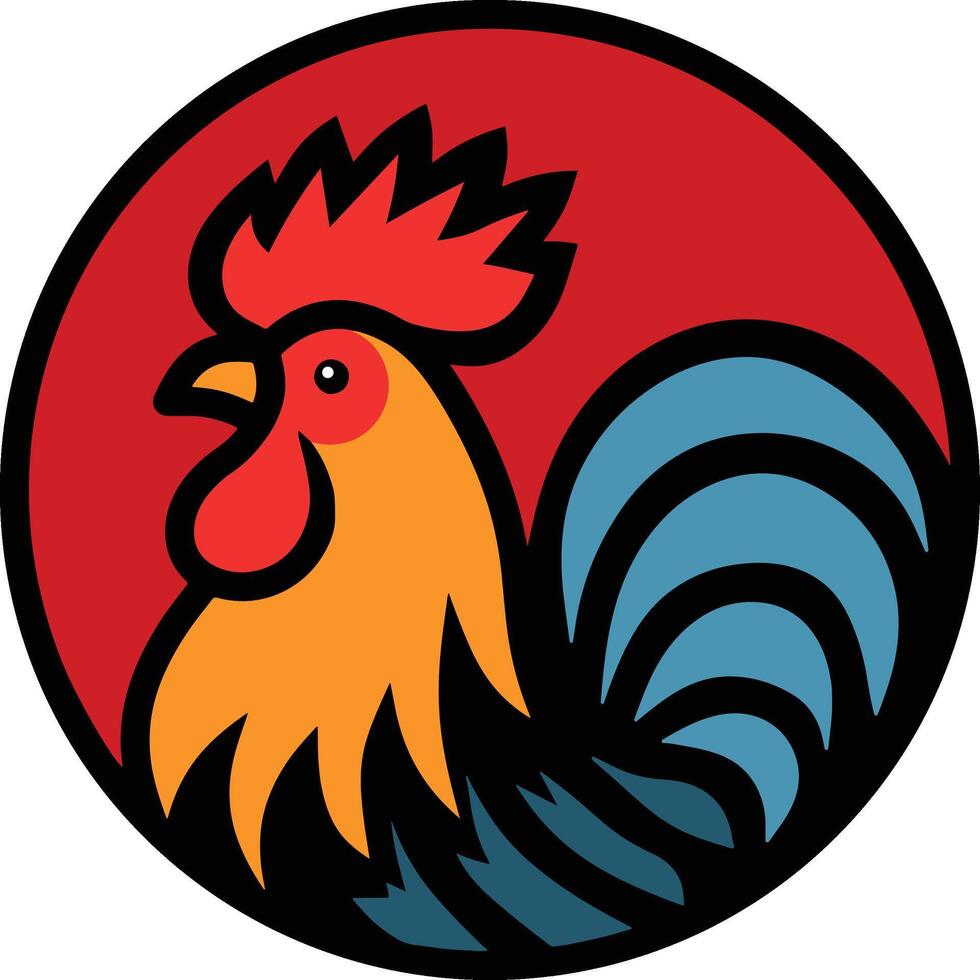 gallo pollo dibujos animados diseño vector