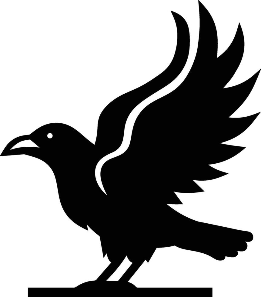 Black crow logo design vector