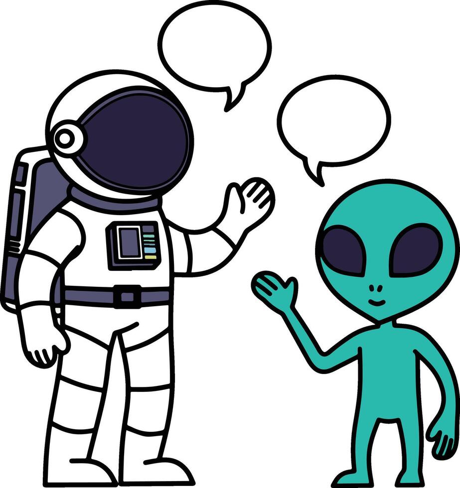 Astronaut with alien vector