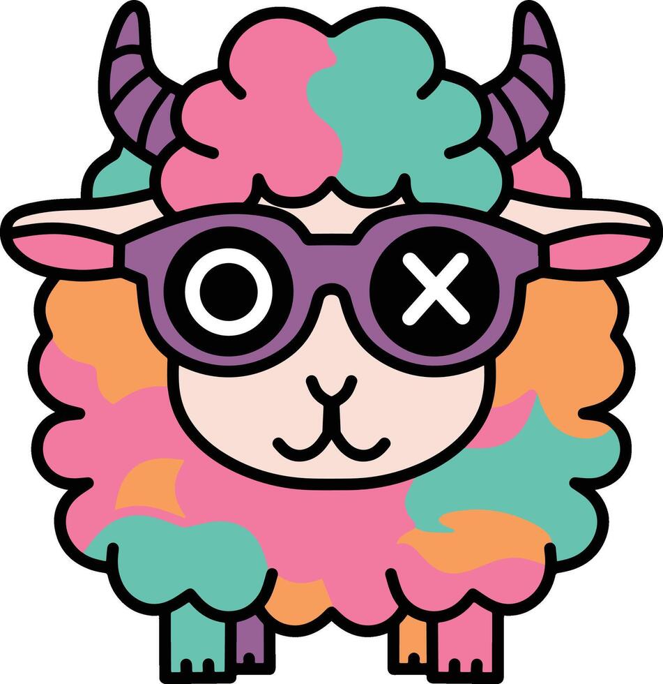 Cute sheep design logo vector