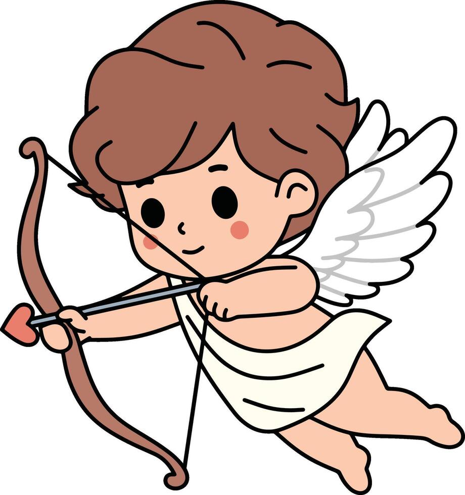 Cute cupid angel cartoon vector