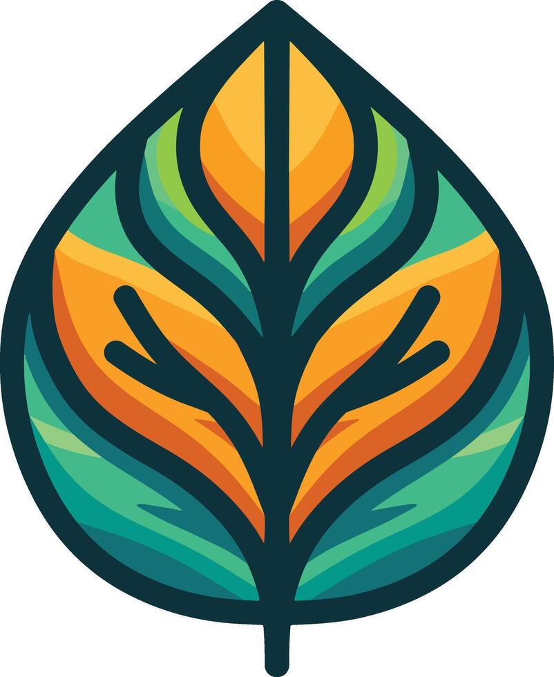 planta con hoja logo vector