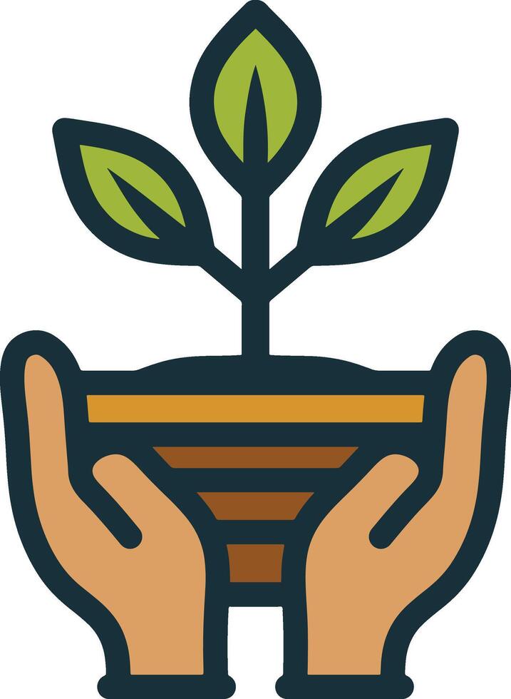 Plant with leaf logo vector