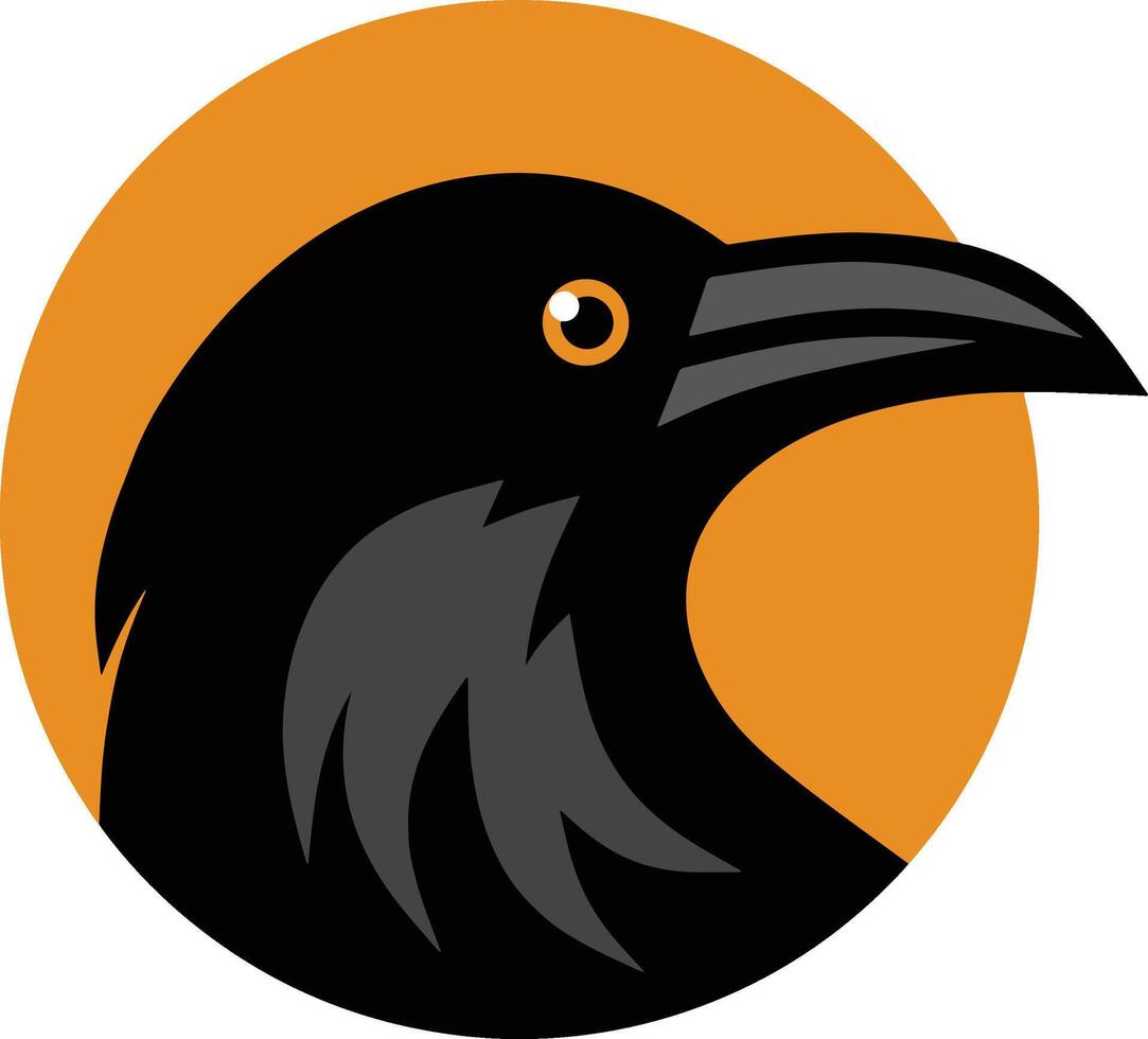 Black crow logo design vector