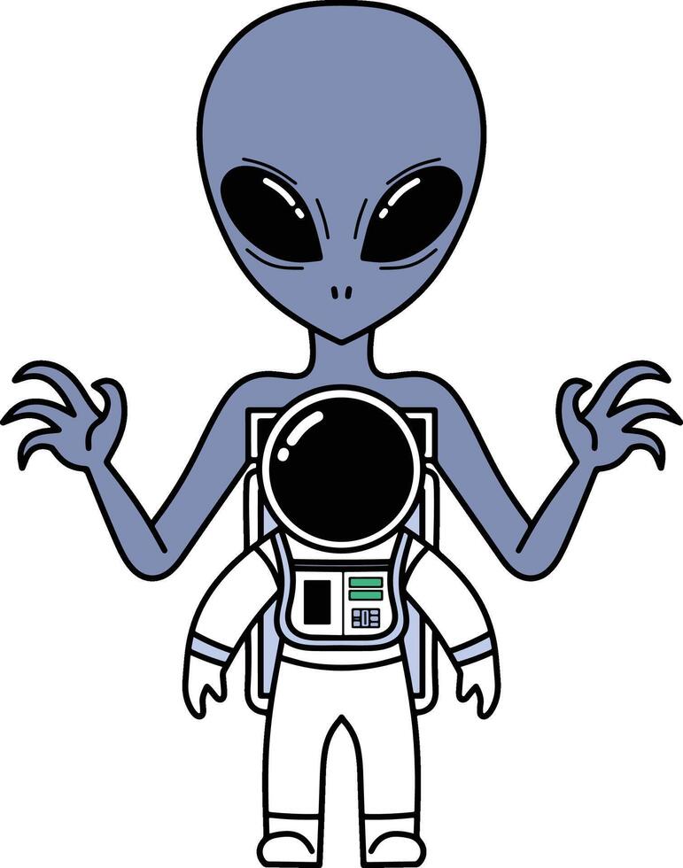 Astronaut with alien vector