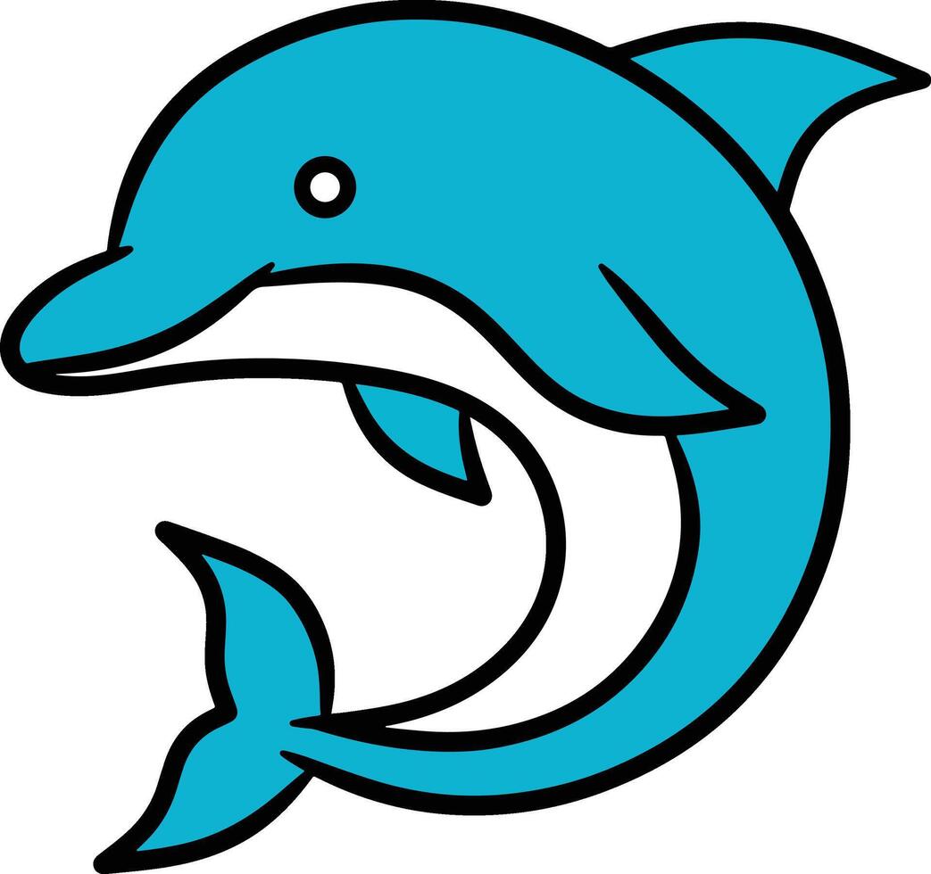 tiburón delfín dibujos animados diseño vector
