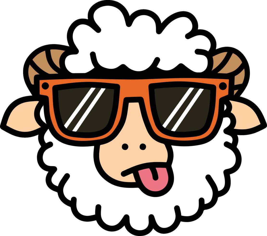 Cute sheep cartoon vector