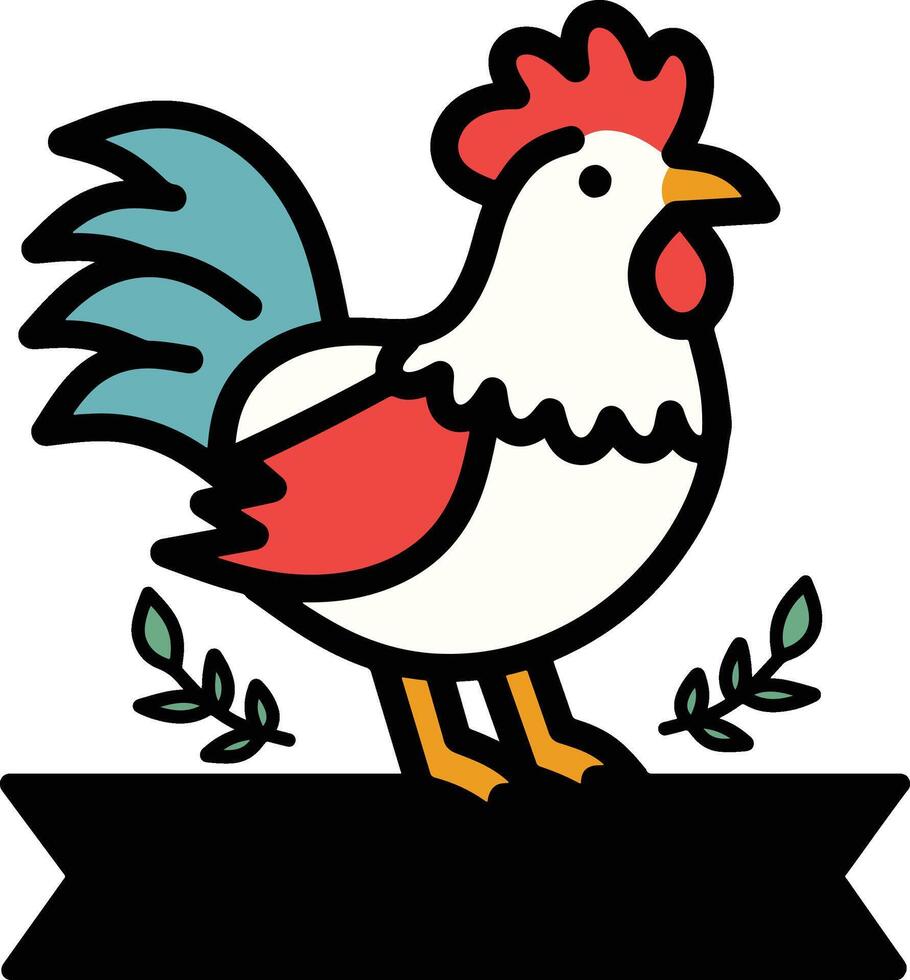 gallo pollo dibujos animados diseño vector