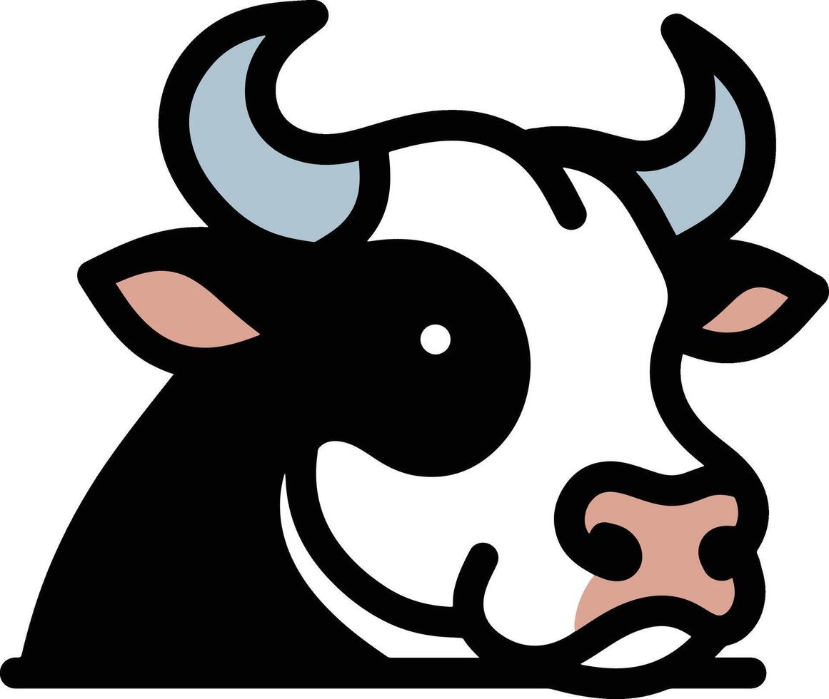 Cute cow cartoon illustration vector