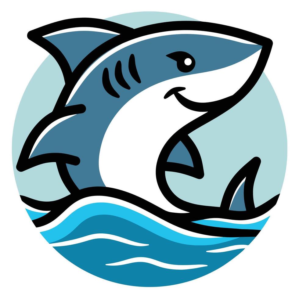 Shark dolphin cartoon design vector