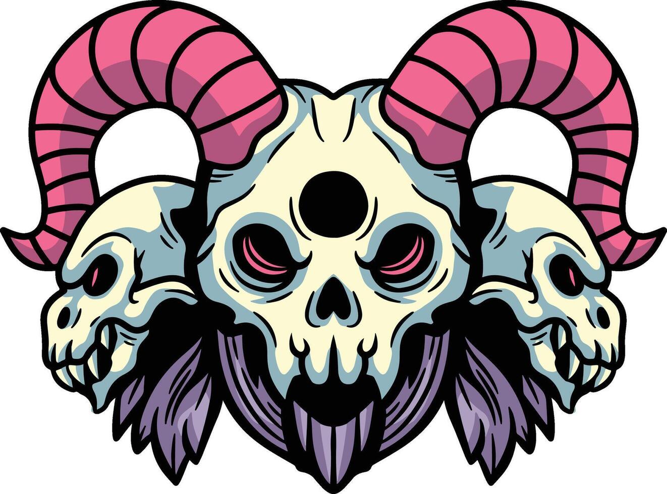 Skull Monster character design vector