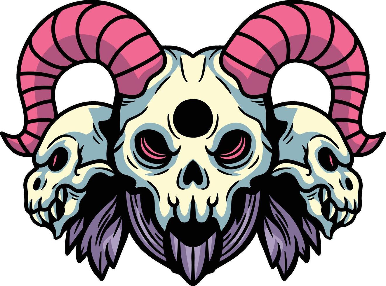 Skull Monster character design vector