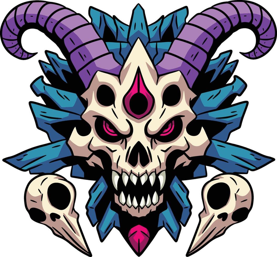 Skull Monster character design vector