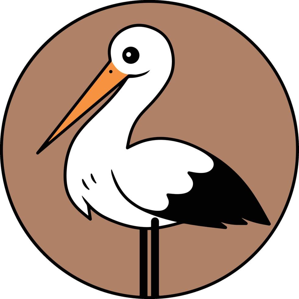 Stork cute cartoon illustration vector