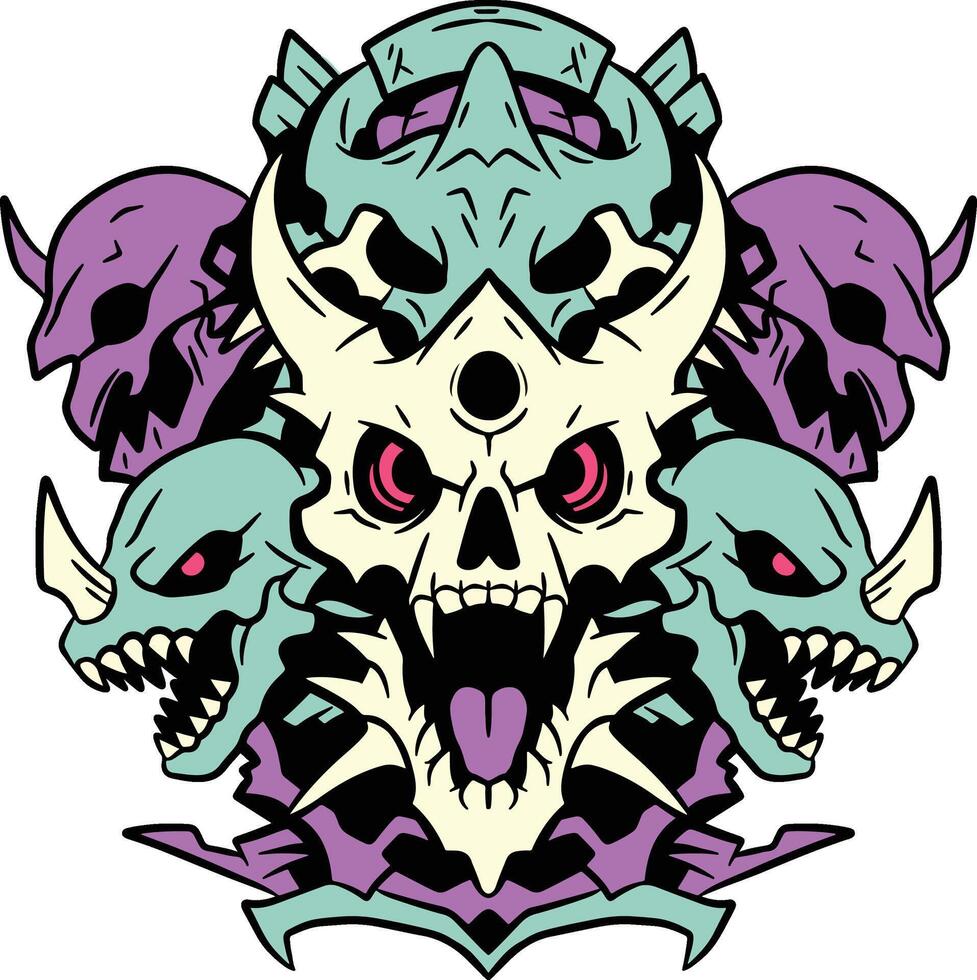 Skull Monster character design vector