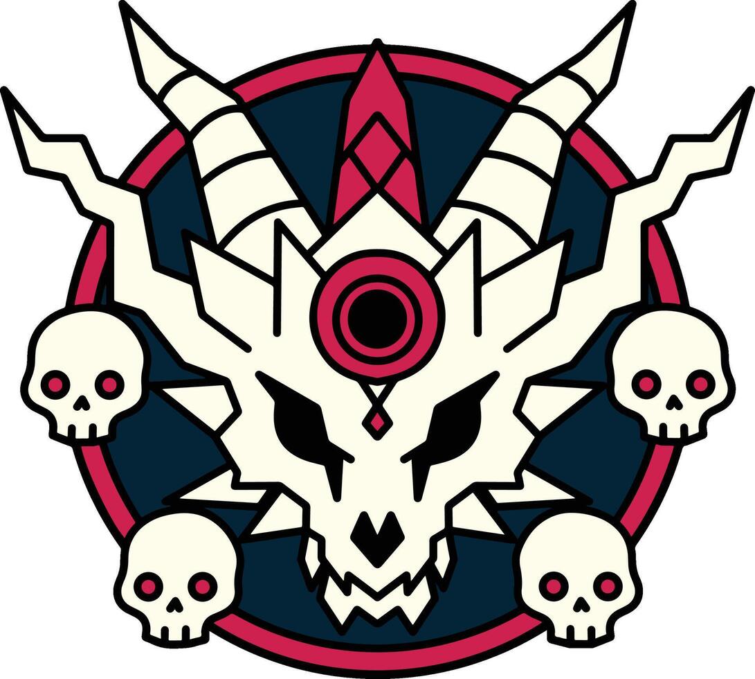 Skull Monster character design vector