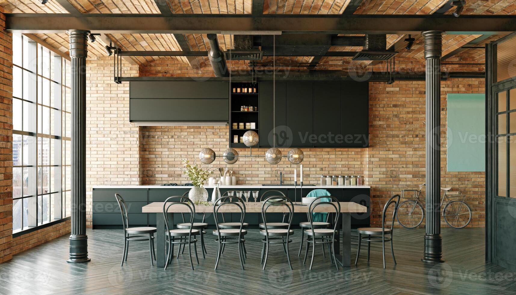 Interior of modern kitchen photo